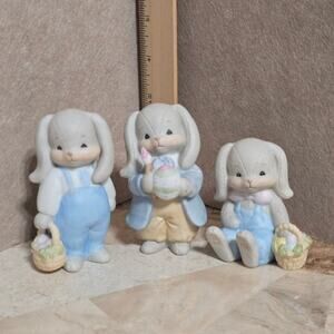 Enesco Lucy Rigg Rosie & Me 3 Assorted Porcelain Bunny Figurines Box & Tag Egg